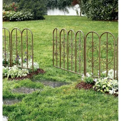 Plow & Hearth Garden Fencing & Edging>Montebello Iron Garden Fencing, Set of 4 Gunmetal