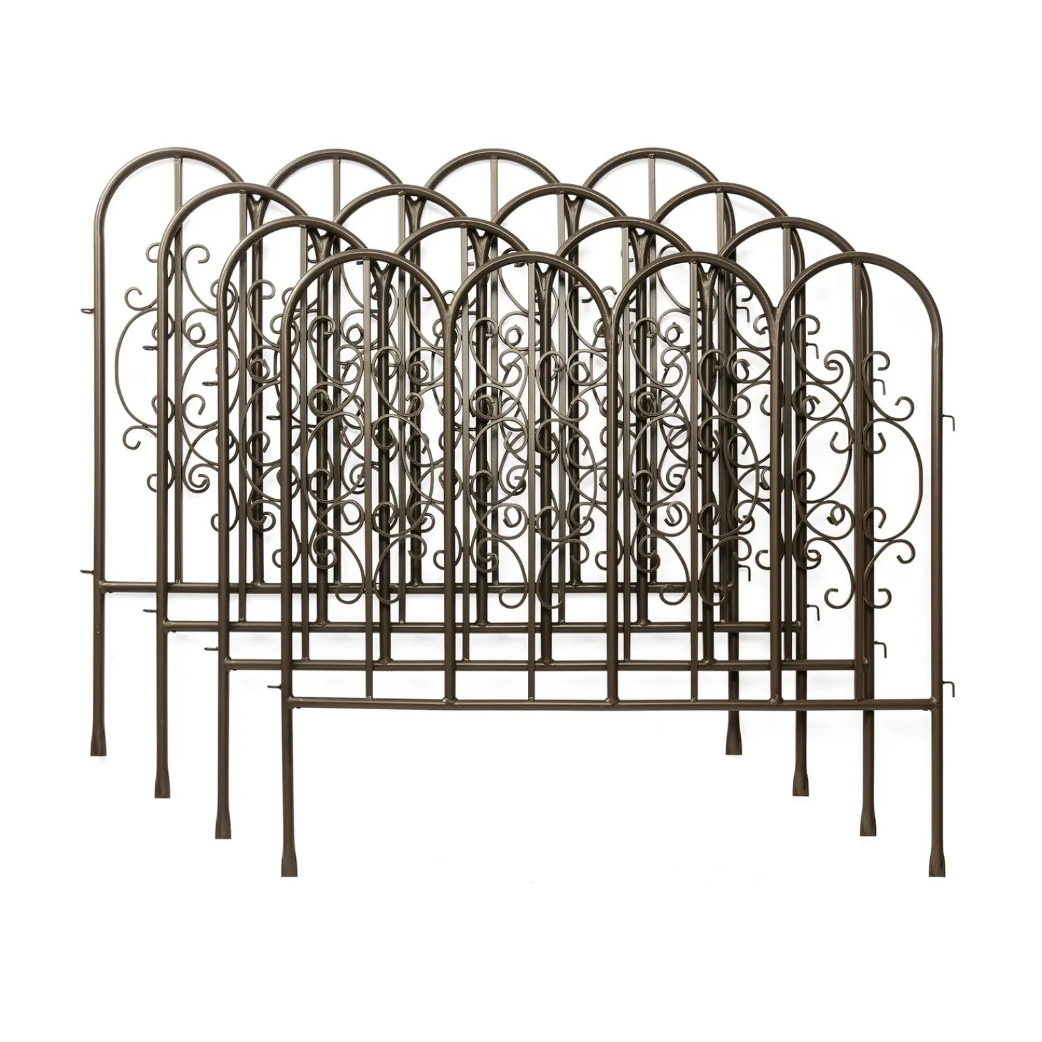 Plow & Hearth Garden Fencing & Edging>Montebello Iron Garden Fencing, Set of 4 Gunmetal