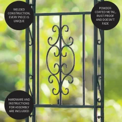 Plow & Hearth Arbors & Trellises>Montebello Scrollwork Metal Garden Arbor