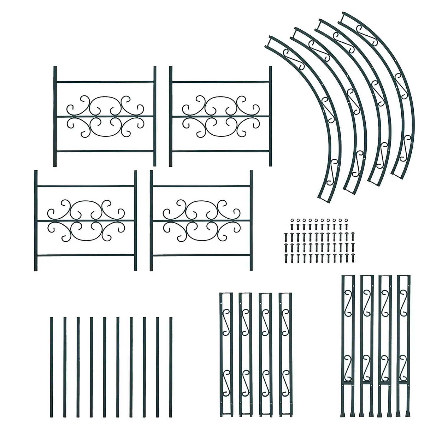 Plow & Hearth Arbors & Trellises>Montebello Scrollwork Metal Garden Arbor