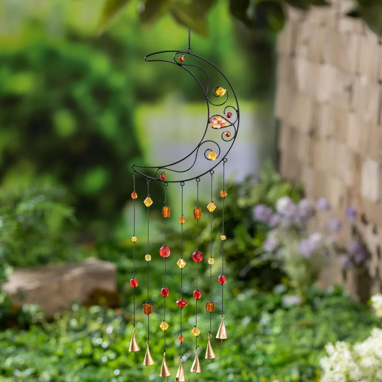 Plow & Hearth Wind Chimes & Mobiles>Moon Beaded Wind Chime