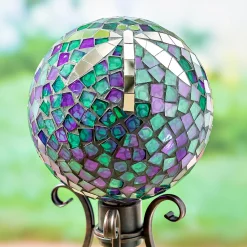 Plow & Hearth Gazing Balls>Mosaic Dragonfly Glass Gazing Ball