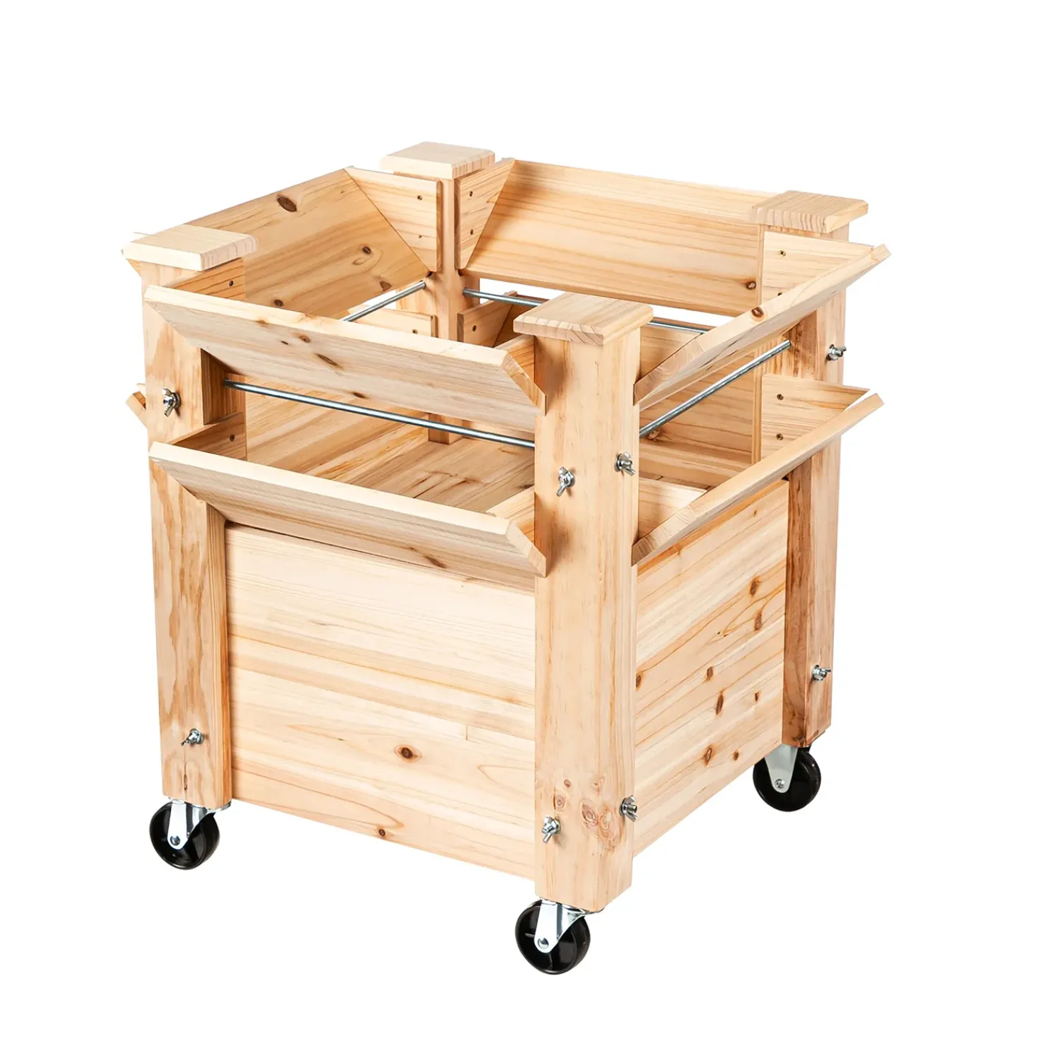 Plow & Hearth Planters & Plant Stands>Moveable Wooden Raised Bed Garden Planter
