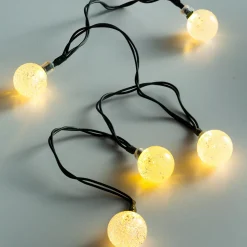 Plow & Hearth String Lights|Solar Lighting>Multi-Function Solar Ball String Lights With Warm White LEDs