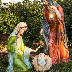 Plow & Hearth Garden Statues>Nativity Set of 3: Mary, Joseph, and Baby Jesus, Full Color