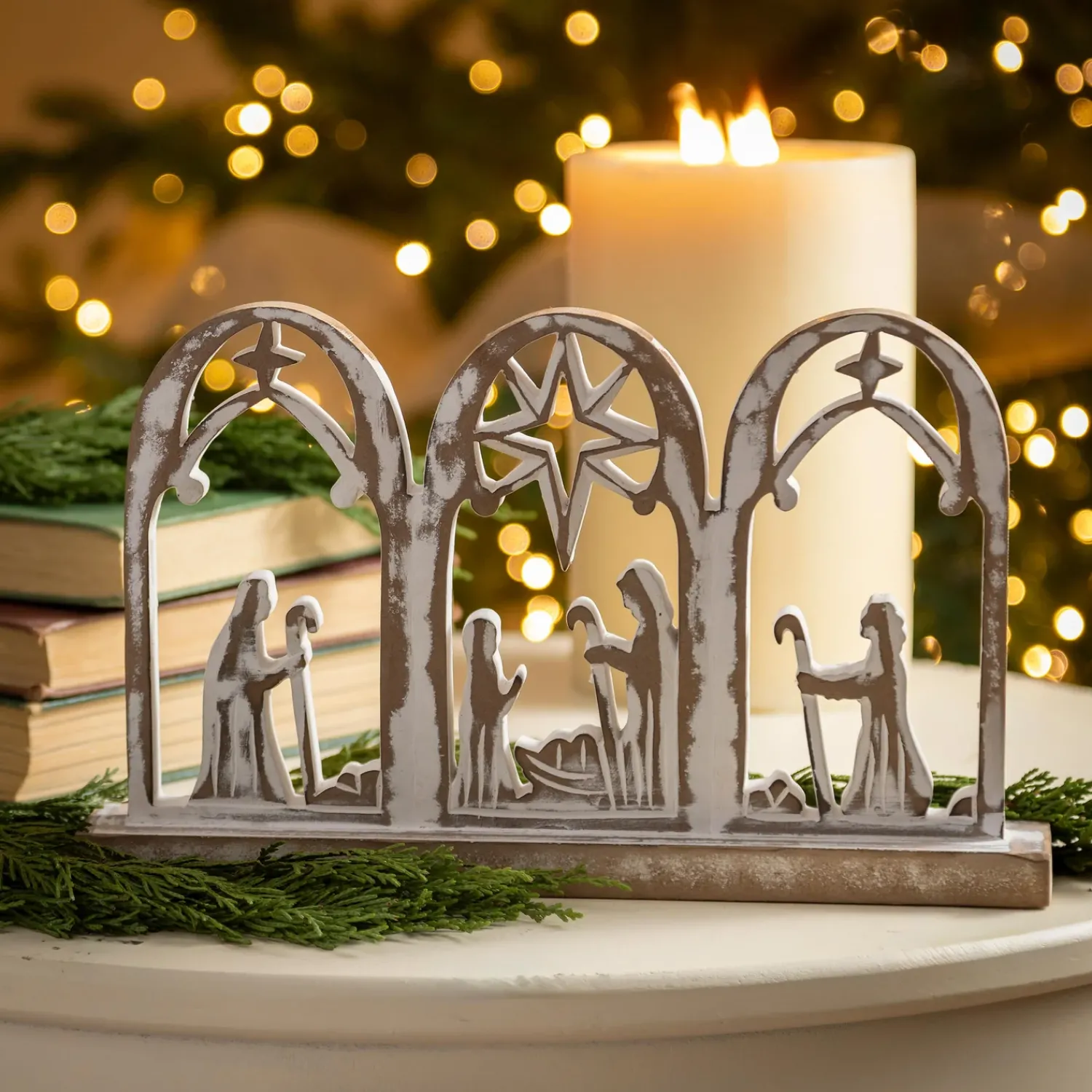 Plow & Hearth Decorative Accents>Nativity Table Decor Wood Scene, 12"