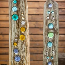 Plow & Hearth Garden Stakes>Natural Driftwood Colorful Glass Statuary, Sequence