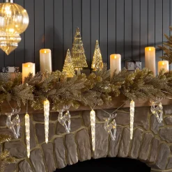 Plow & Hearth Lighted Trees & Garlands>Newport Indoor/Outdoor Glitter Garland