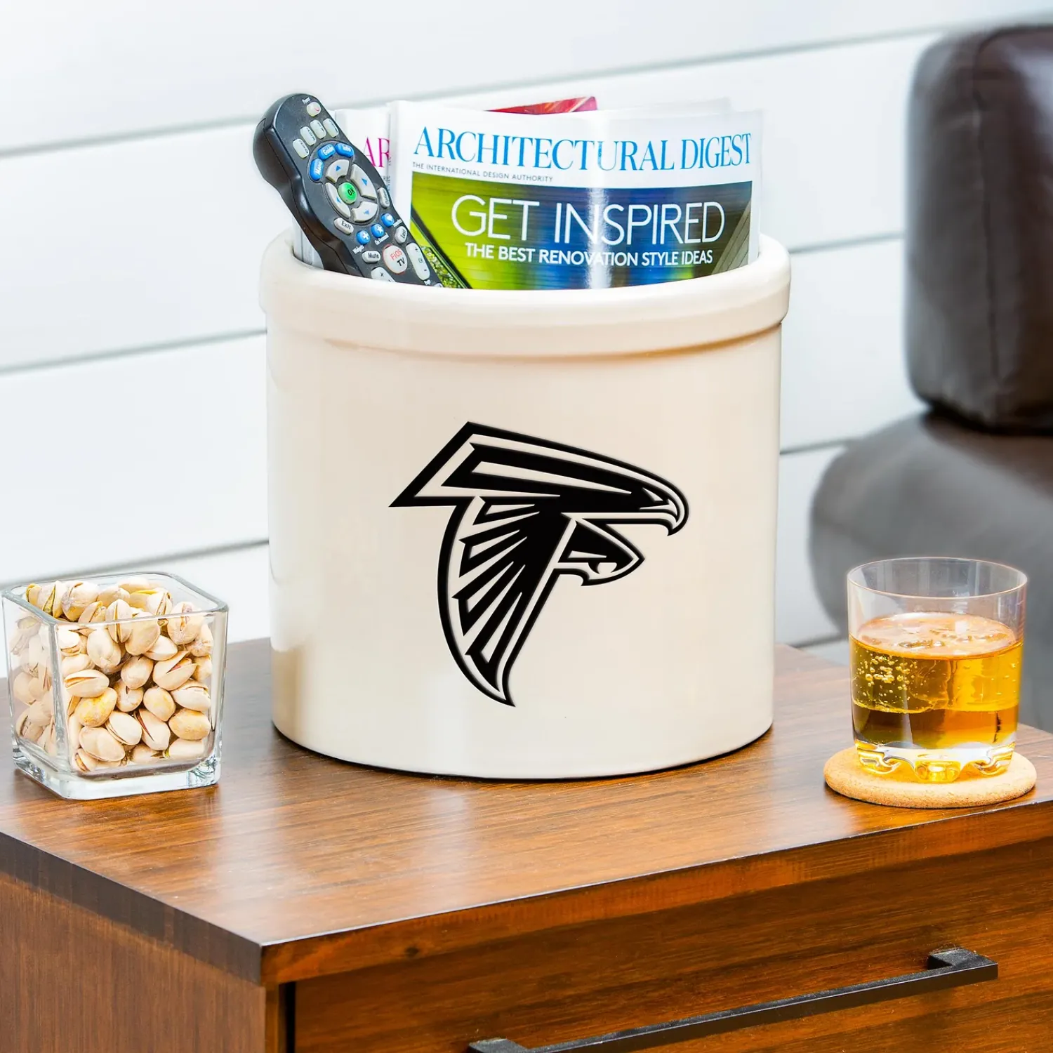 Plow & Hearth Planters & Plant Stands>NFL Team Logo Stoneware Crock