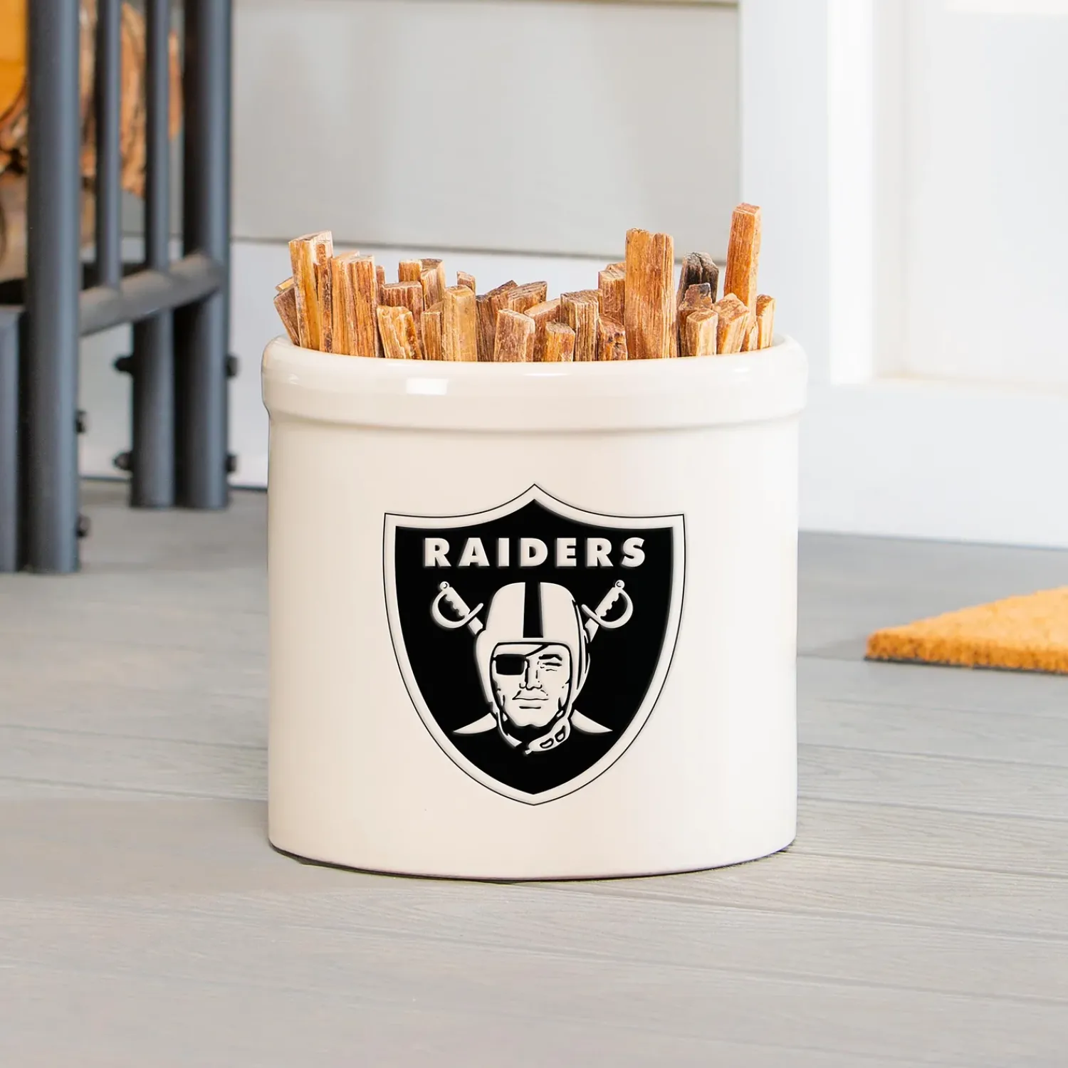 Plow & Hearth Planters & Plant Stands>NFL Team Logo Stoneware Crock