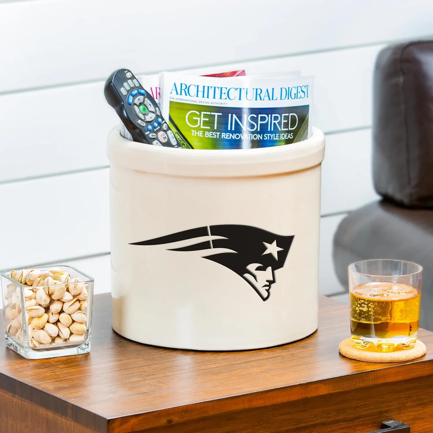 Plow & Hearth Planters & Plant Stands>NFL Team Logo Stoneware Crock