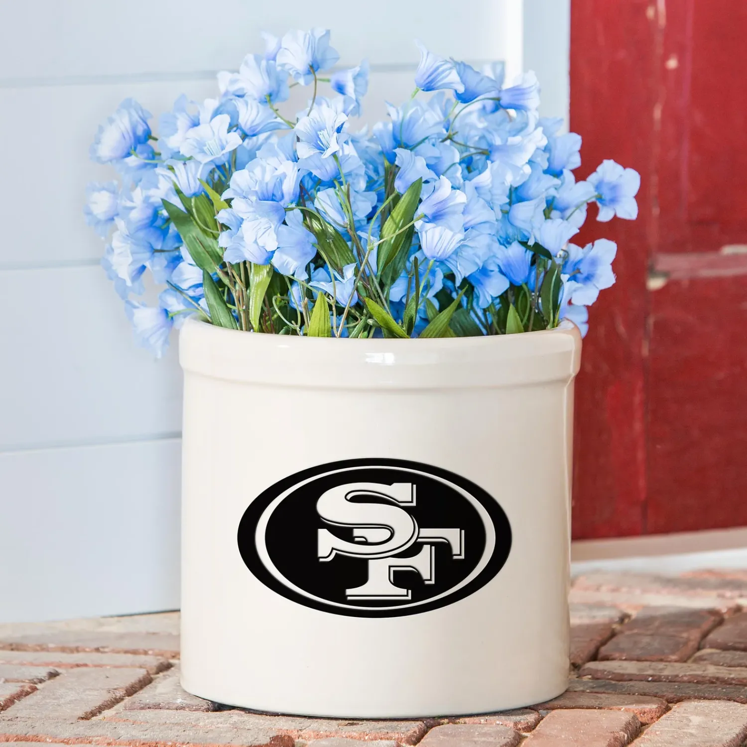 Plow & Hearth Planters & Plant Stands>NFL Team Logo Stoneware Crock