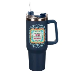 Plow & Hearth Travel Cups>Not Bossy Canyon Cup, Double Wall Stainless Steel w/ Straw, 40oz, Gift Box