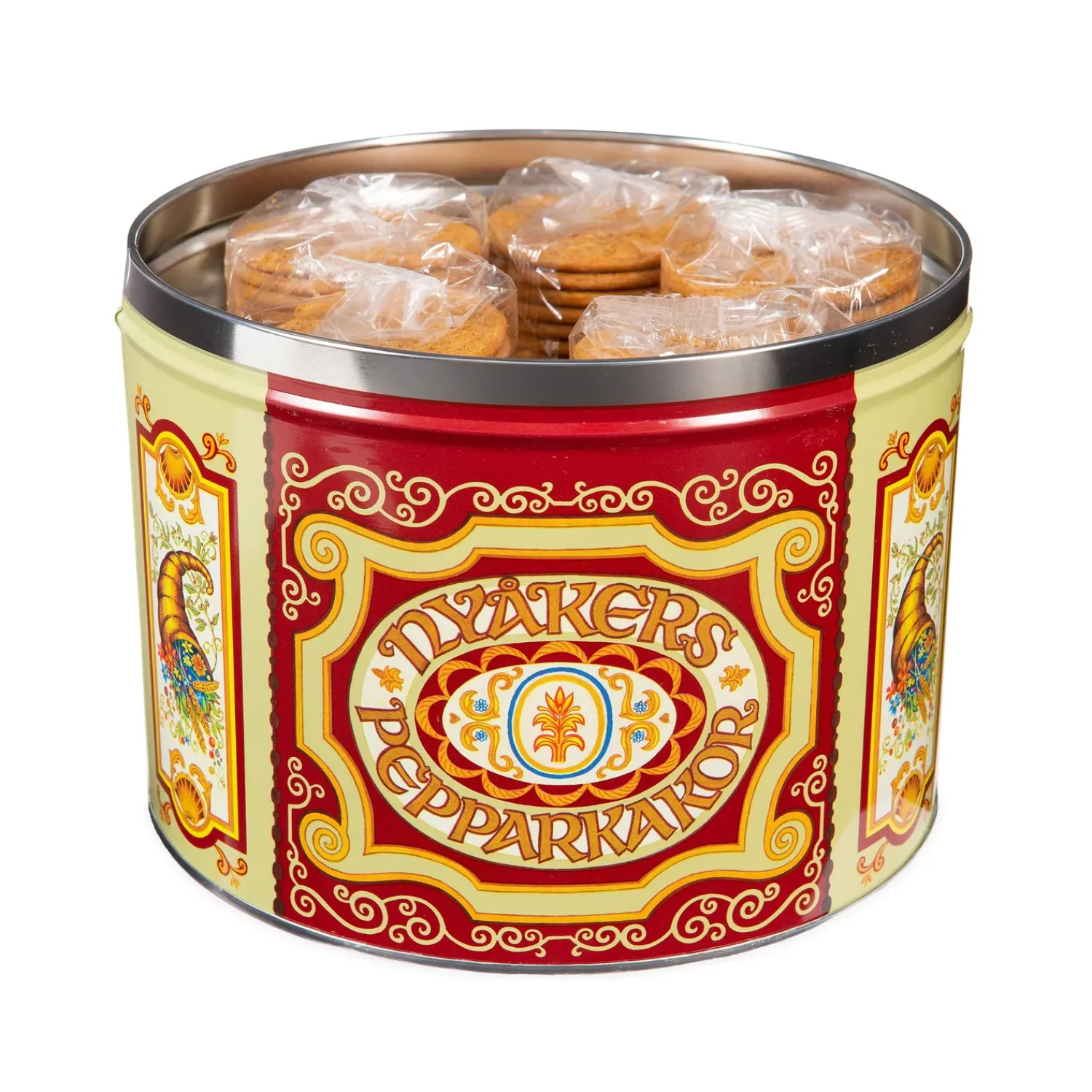 Plow & Hearth Gourmet Snacks & Nuts>Nyakers Swedish Gingersnap Cookies in Gift Tin