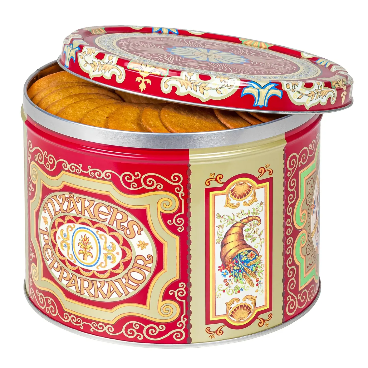 Plow & Hearth Gourmet Snacks & Nuts>Nyakers Swedish Gingersnap Cookies in Gift Tin