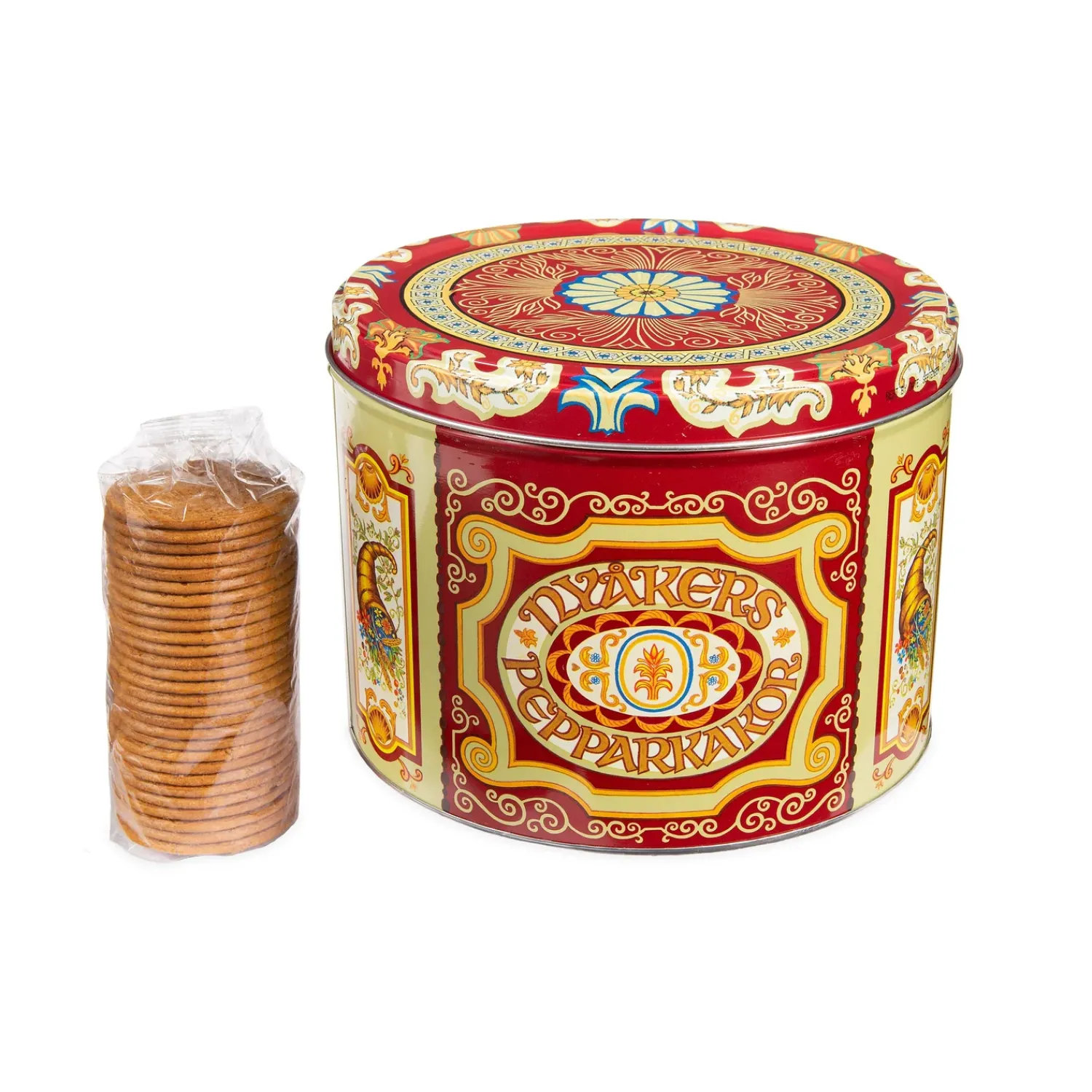 Plow & Hearth Gourmet Snacks & Nuts>Nyakers Swedish Gingersnap Cookies in Gift Tin