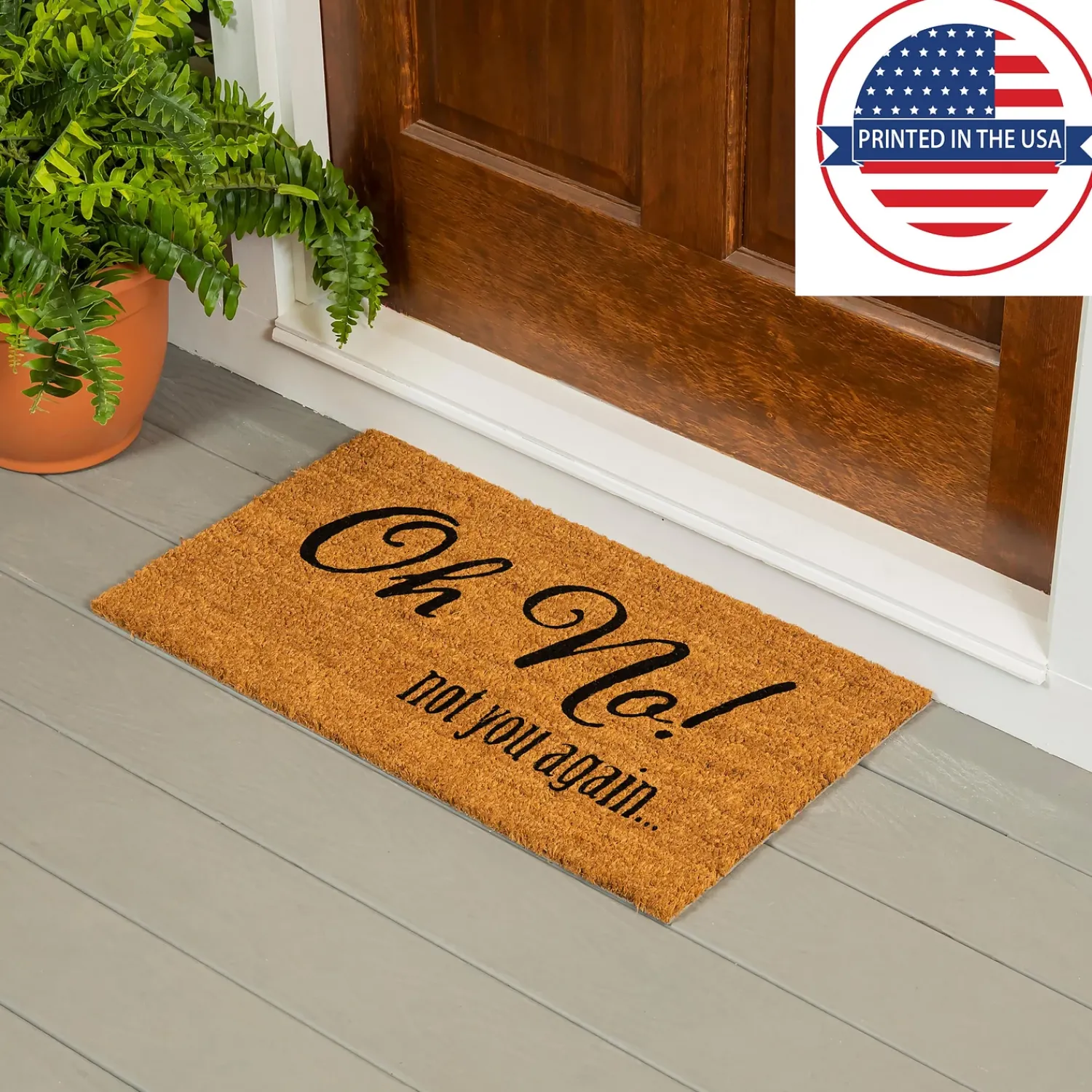 Plow & Hearth Coir Mats>Oh No! Coir Mat