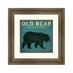 Plow & Hearth Wall Art>Old Bear Maple Syrup Framed Wall Art