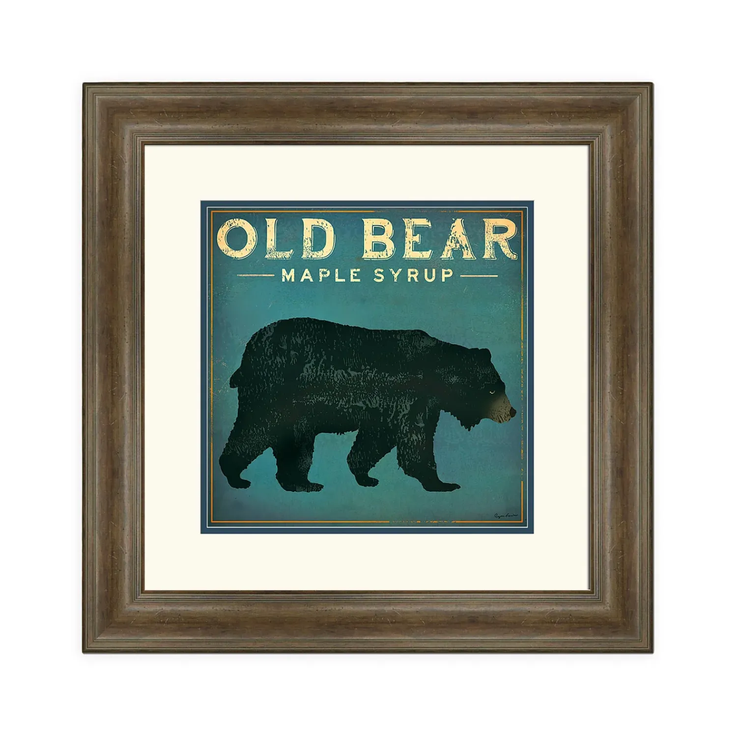 Plow & Hearth Wall Art>Old Bear Maple Syrup Framed Wall Art