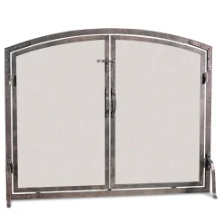 Plow & Hearth Fireplace Screens With Doors>Old World Forged Iron Arched Door Fireplace Screen
