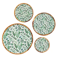 Plow & Hearth Plates & Platters>Olive Oasis Round Wood Platter Set