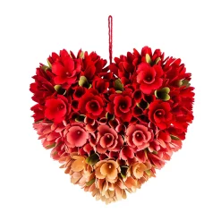 Plow & Hearth Faux Flowers & Plants>Ombre Floral Heart Hanging Décor