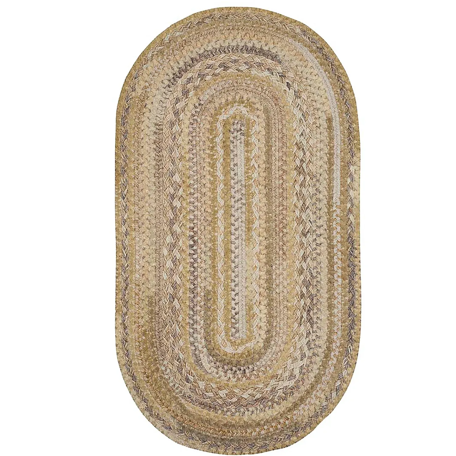 Plow & Hearth Area Rugs>Oval Riverview Wool Blend Braided Rug, 3' x 5'