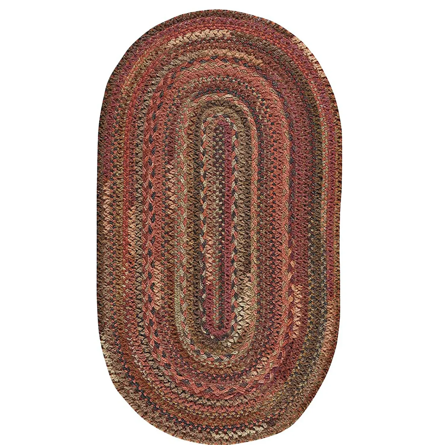 Plow & Hearth Area Rugs>Oval Riverview Wool Blend Braided Rug, 3' x 5'