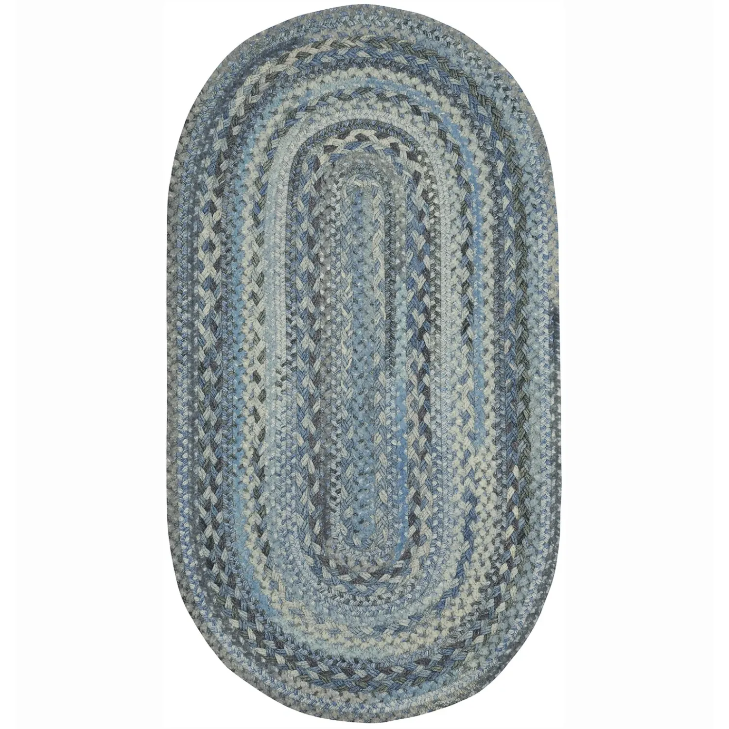 Plow & Hearth Area Rugs>Oval Riverview Wool Blend Braided Rug, 3' x 5'