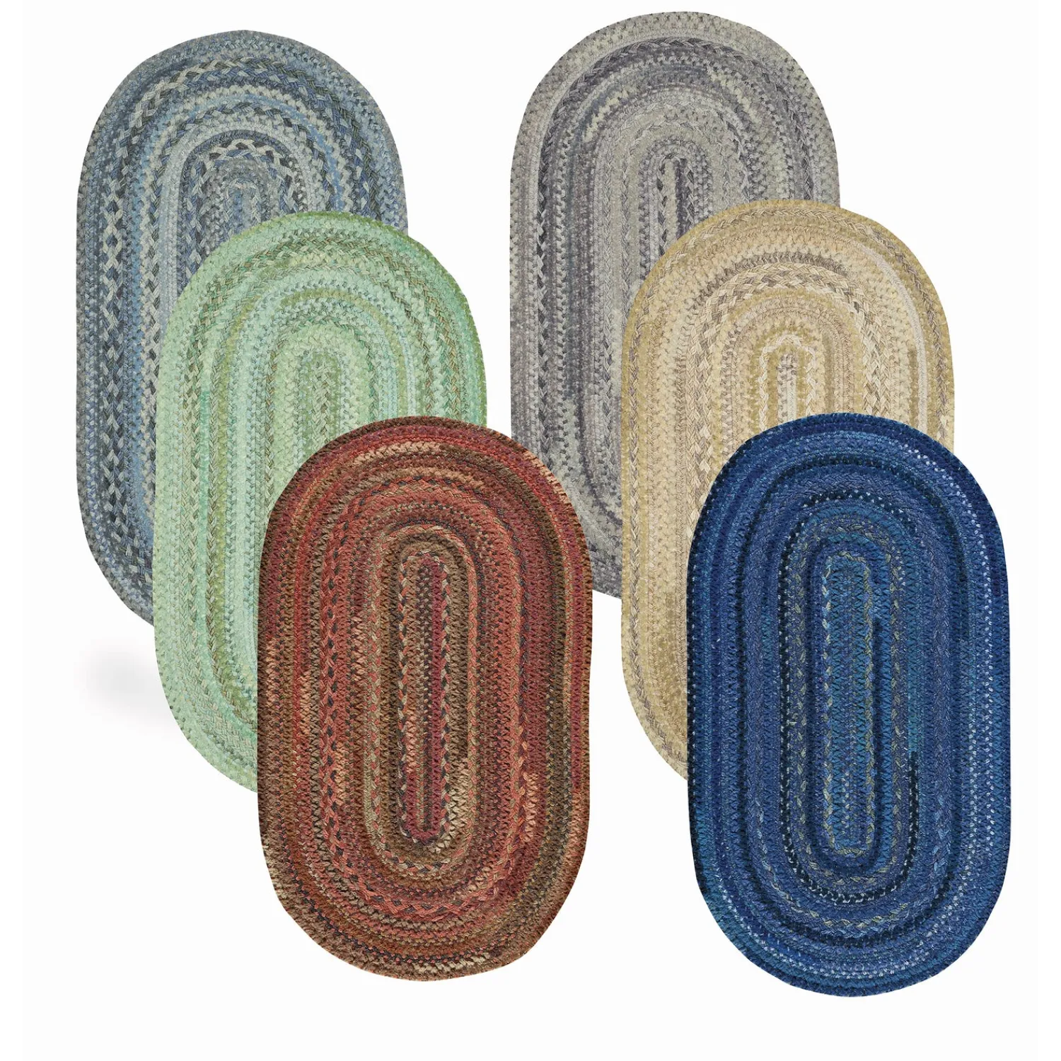 Plow & Hearth Area Rugs>Oval Riverview Wool Blend Braided Rug, 3' x 5'
