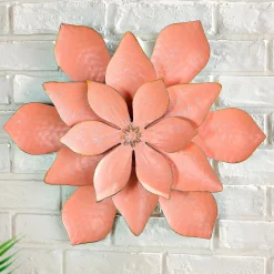 Plow & Hearth Wall Art>Oversized Indoor/Outdoor Metal Flower Wall Art Pink