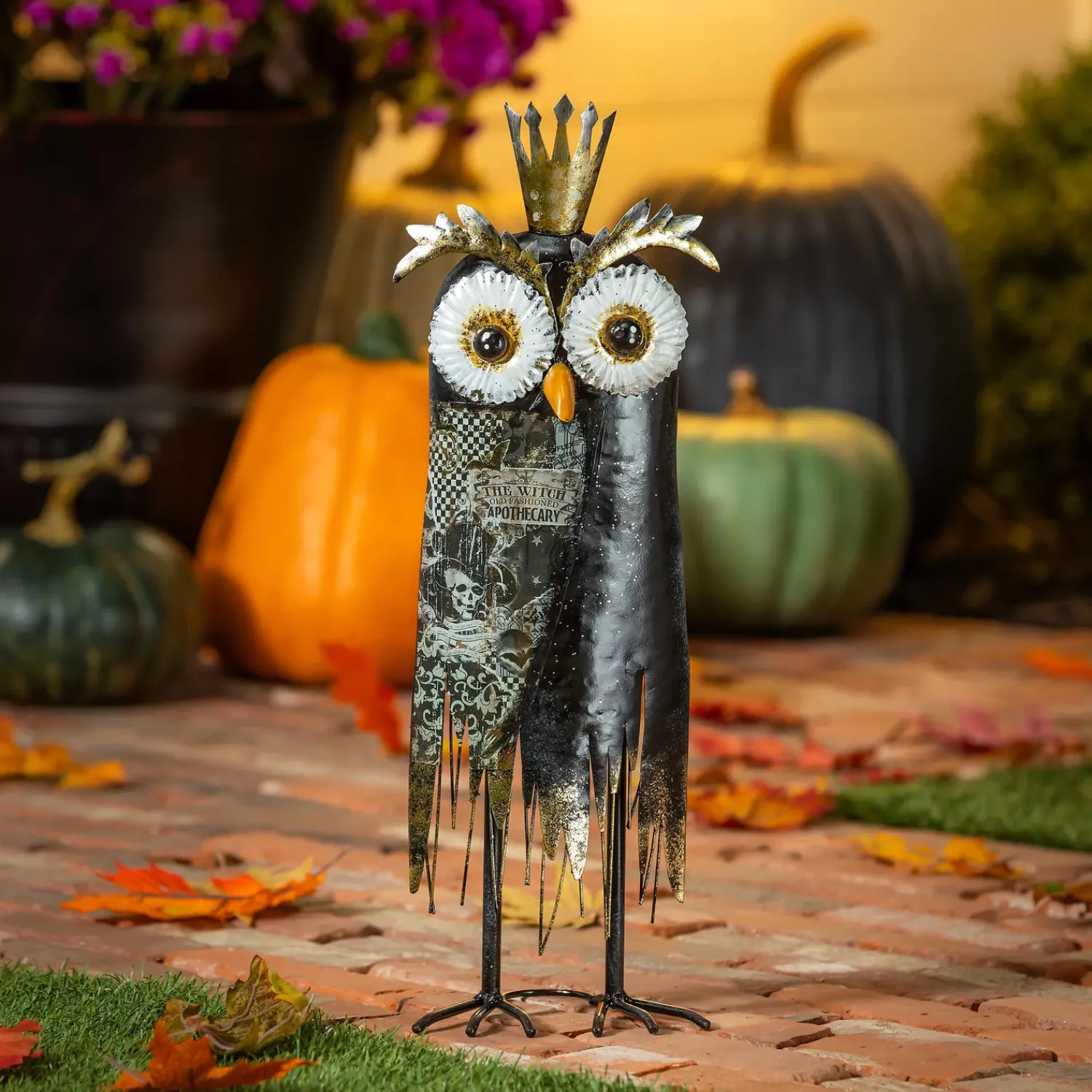 Plow & Hearth Garden Statues>Owl Queen Metal Statue, 20"H