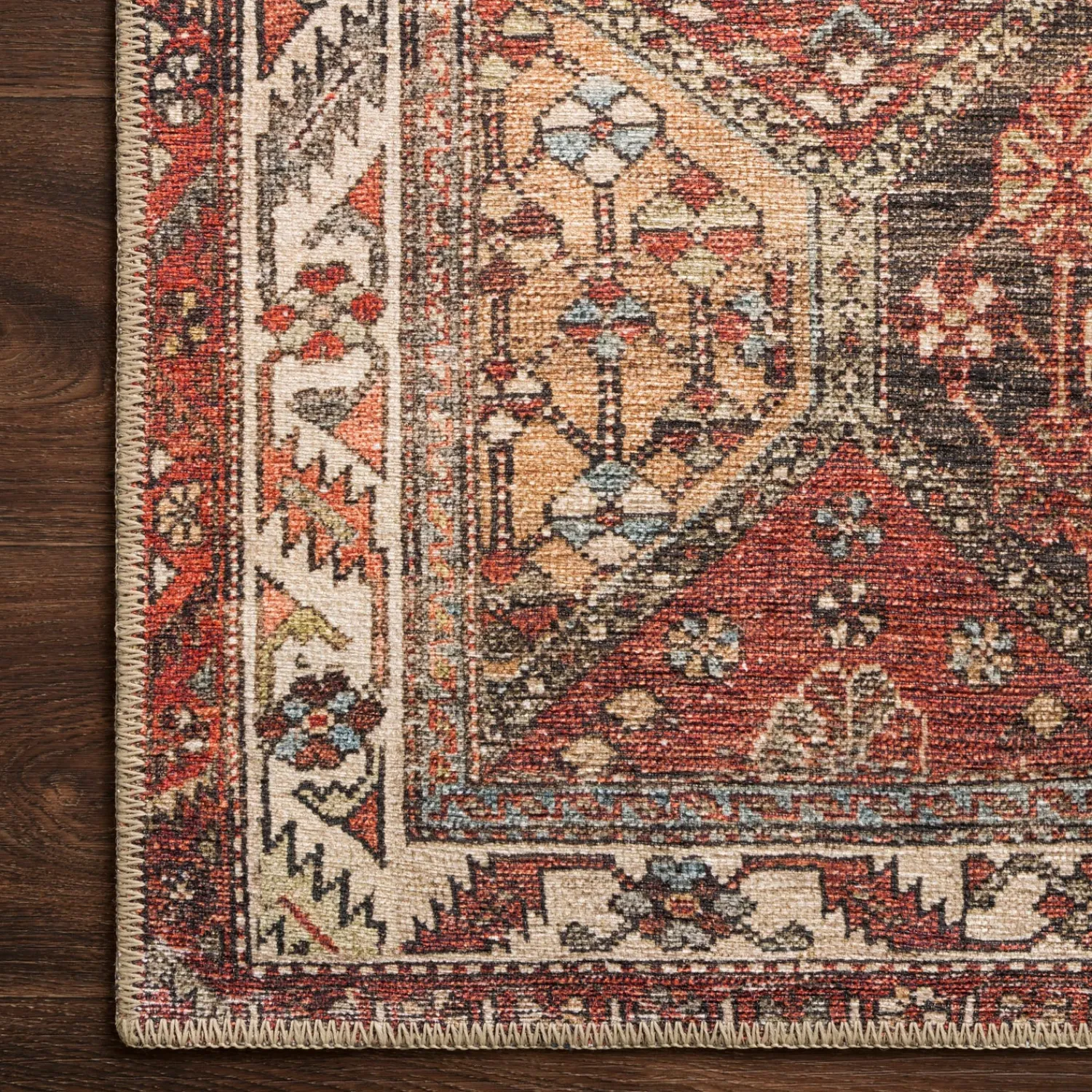 Plow & Hearth Area Rugs>Oxford Hexagon Polyester Rug, 8'4" x 11'6" Spice