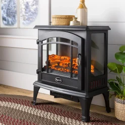 Plow & Hearth Electric Fireplaces & Stoves>Panoramic Quartz Infrared Stove Heater Black