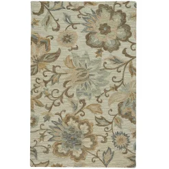 Plow & Hearth Area Rugs>Parkside Wool Floral Rug, 5' x 8' Natural
