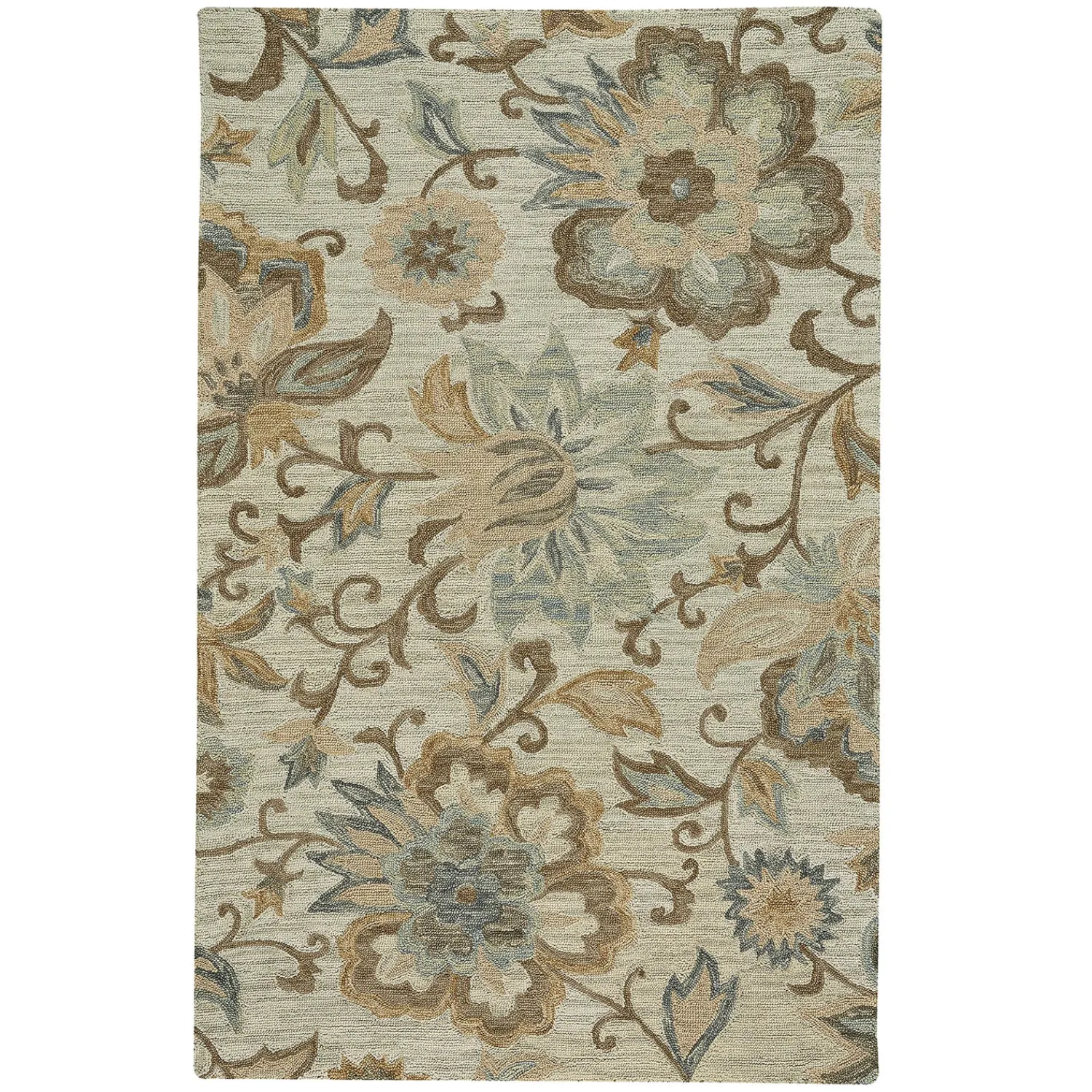 Plow & Hearth Area Rugs>Parkside Wool Floral Rug, 8' x 10' Natural