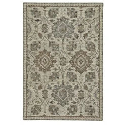 Plow & Hearth Area Rugs|Hearth Rugs>Parkside Wool Medallion Rug, 3'6" x 5'6" Natural