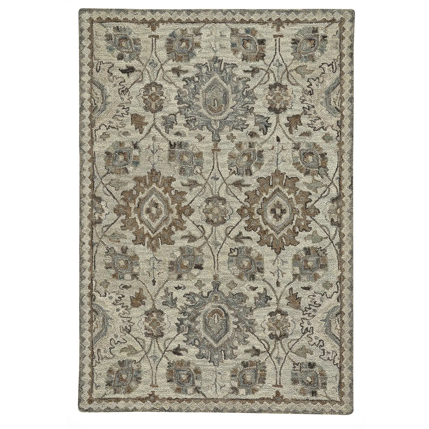 Plow & Hearth Area Rugs>Parkside Wool Medallion Rug, 8' x 10' Natural