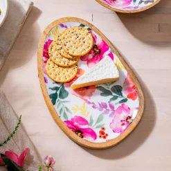 Plow & Hearth Serveware>Pastels of Nature Irregular Shaped Wood Serving Tray, 12"L
