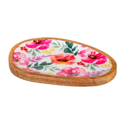 Plow & Hearth Serveware>Pastels of Nature Irregular Shaped Wood Serving Tray, 12"L