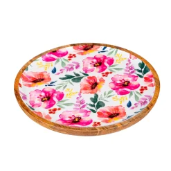 Plow & Hearth Plates & Platters>Pastels of Nature Round Wood Platter, 13.75"L