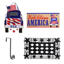 Plow & Hearth Fabric Door Hangers>Patriotic Door Decor and Sassafras Mat Set
