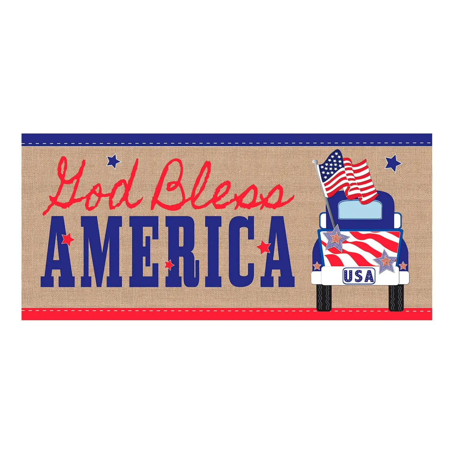 Plow & Hearth Fabric Door Hangers>Patriotic Door Decor and Sassafras Mat Set