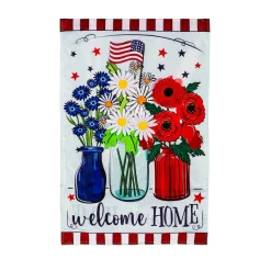 Plow & Hearth House & Estate Flags>Patriotic Floral Applique House Flag