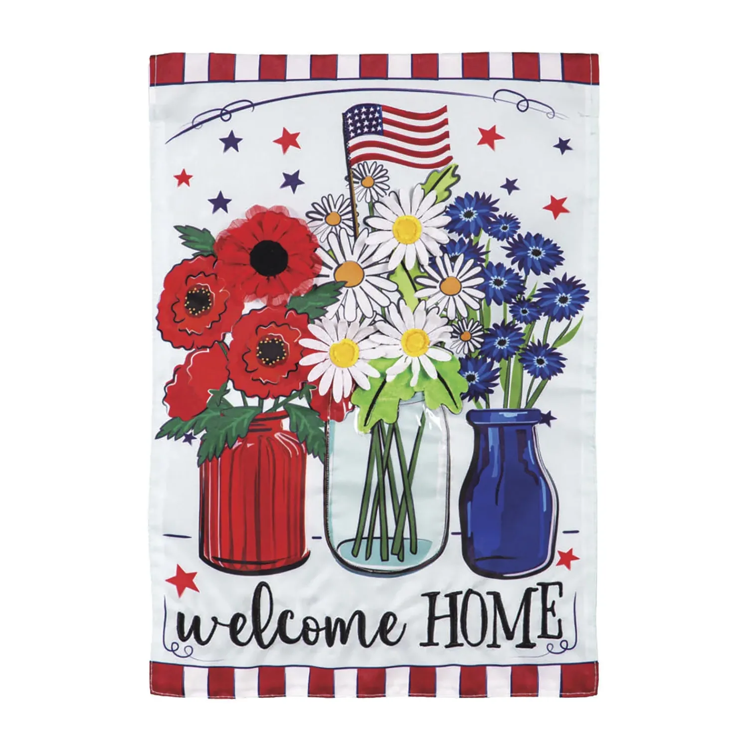 Plow & Hearth Garden Flags>Patriotic Floral Applique Garden Flag