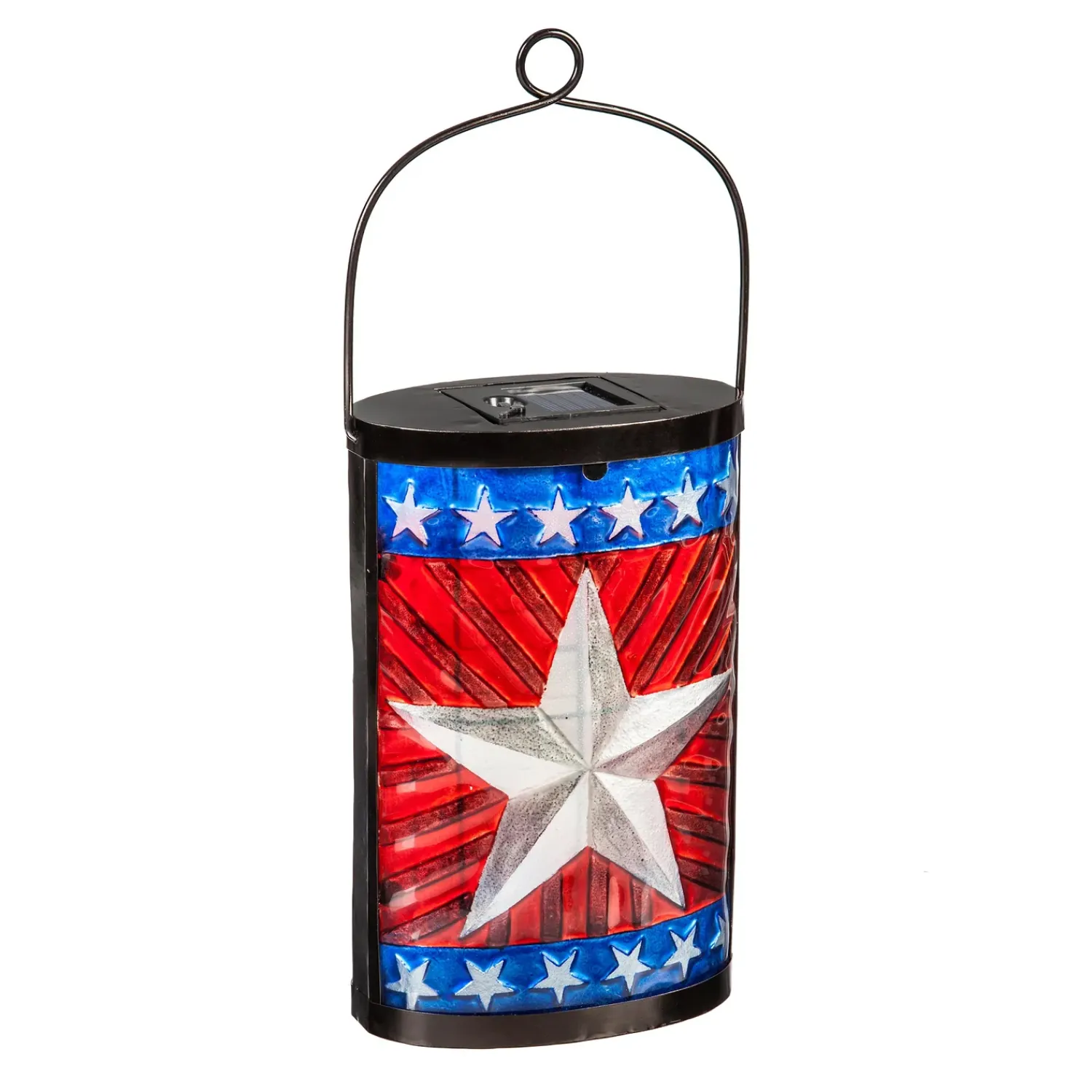 Plow & Hearth Solar Accents|Lighted Garden Decorations>Patriotic Star Flag Solar Lantern
