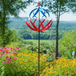 Plow & Hearth Wind Spinners>Patriotic Stars Wind Spinner