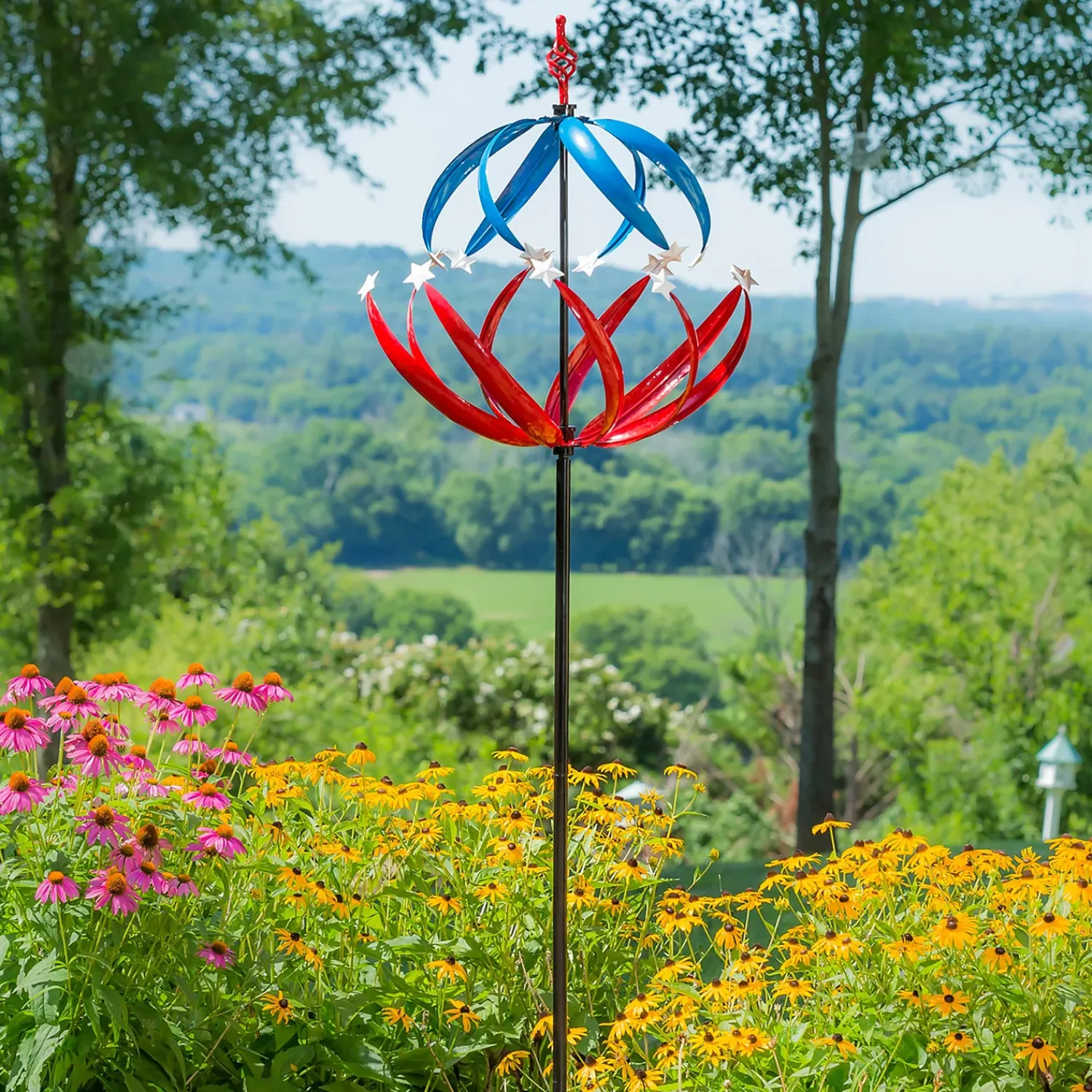 Plow & Hearth Wind Spinners>Patriotic Stars Wind Spinner