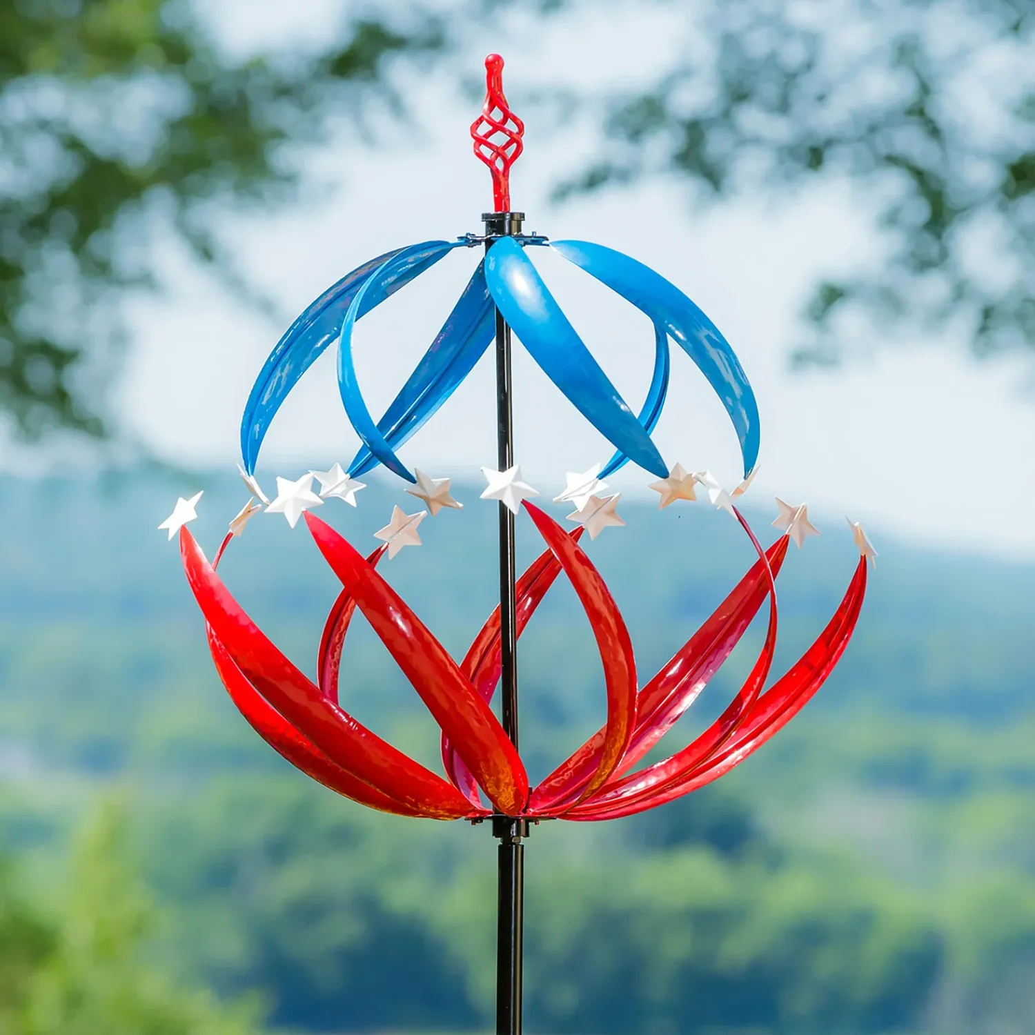 Plow & Hearth Wind Spinners>Patriotic Stars Wind Spinner