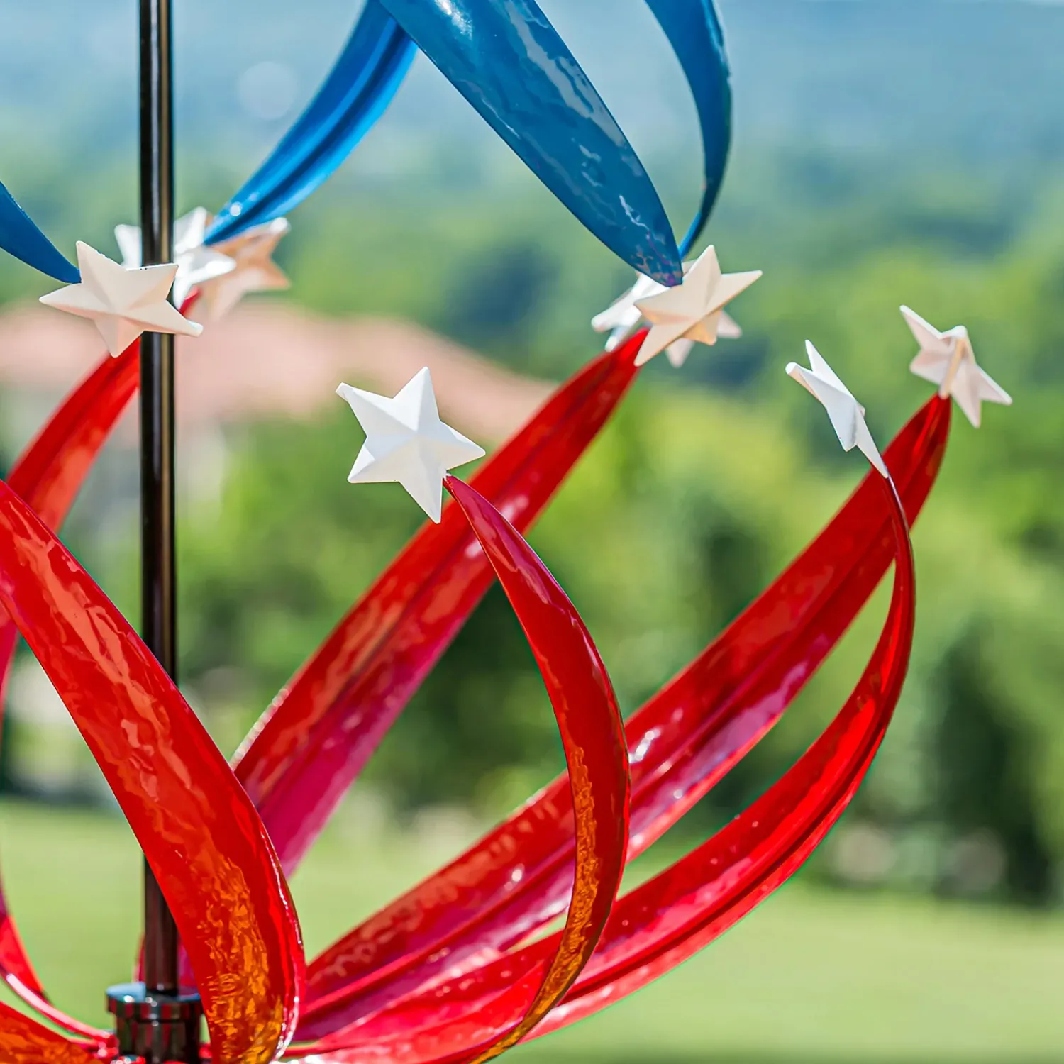 Plow & Hearth Wind Spinners>Patriotic Stars Wind Spinner